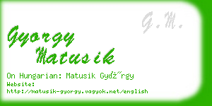 gyorgy matusik business card